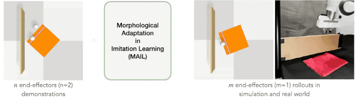 Learning Robot Manipulation from Cross-Morphology Demonstration demo